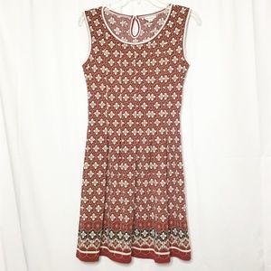 Max Studio Dress Red White Scoop Neck Sleeveless
